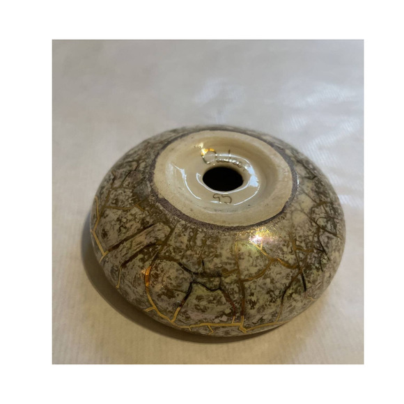 VINTAGE Pair 1990s Hand Made Ceramic SOAP DISH Dated & Signed NIELSEN - Picture 6 of 6